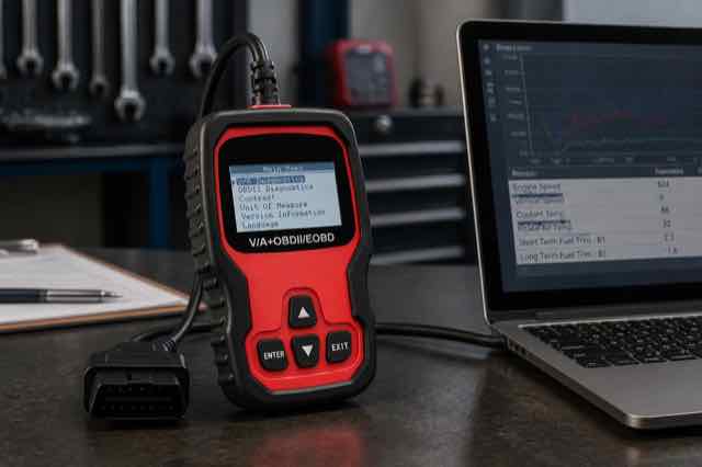 VD500 Vehicle Diagnostic Scanner in use