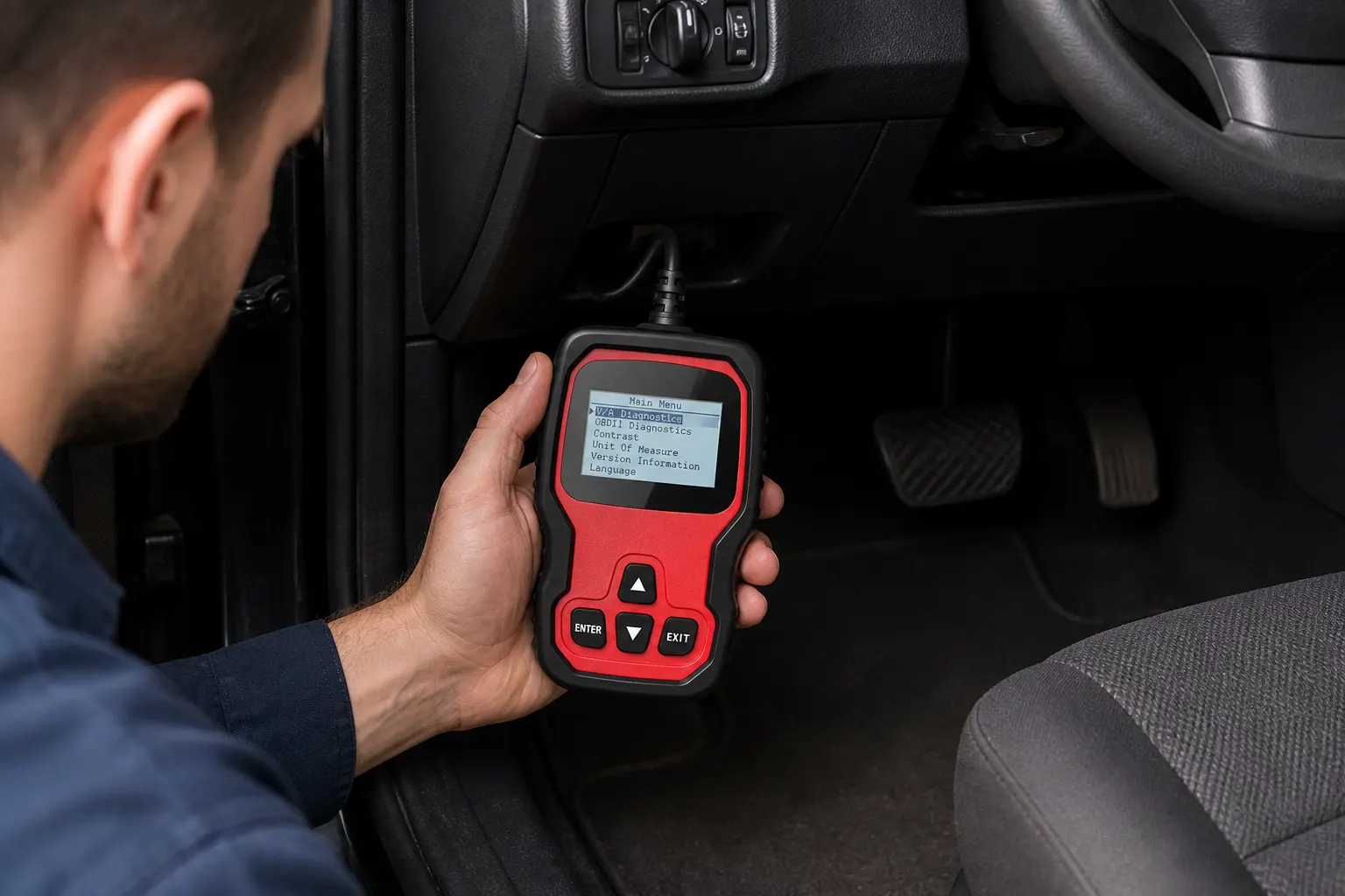 VD500 Vehicle Diagnostic Scanner in use