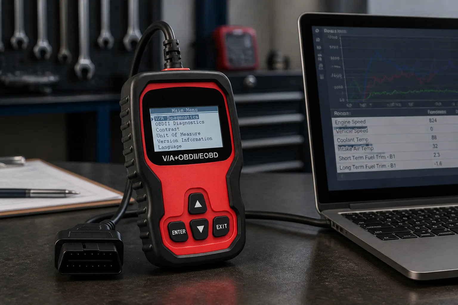 VD500 Vehicle Diagnostic Scanner in use